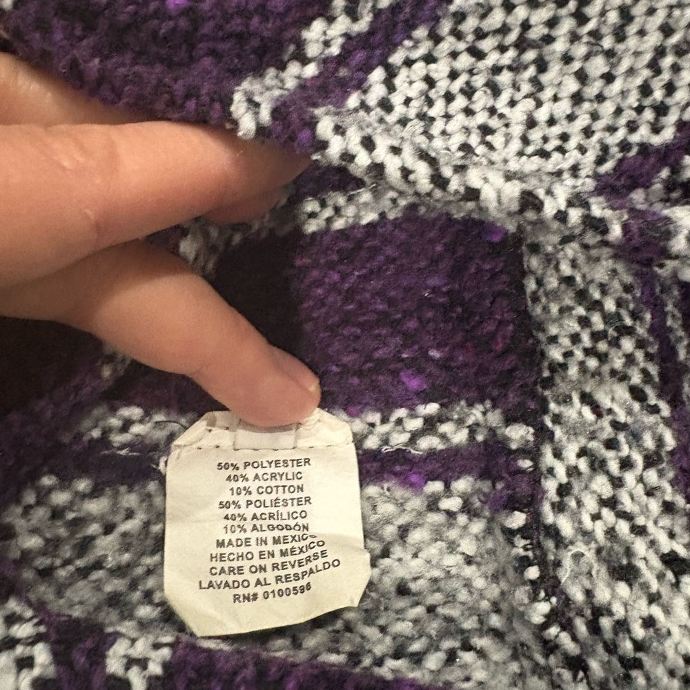Drug Rug Baja Joe Jack Mexican Purple and White Women's Large - Picture 8 of 11